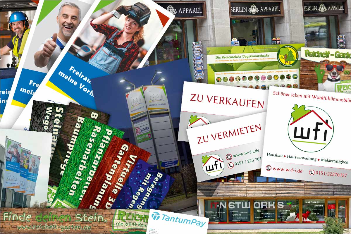 Firmenschilder + Werbebanner der Werbeagentur für Bad Saulgau, Ostrach und Pfullendorf
