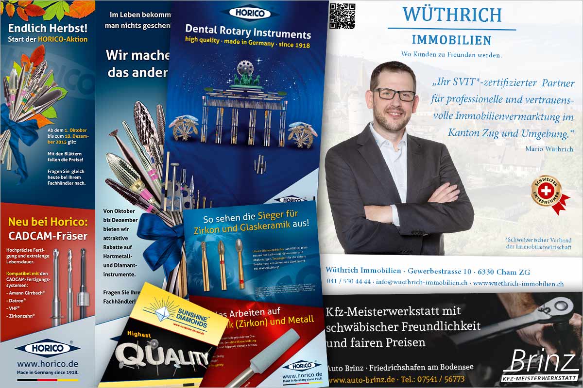 Print-Anzeigen + Werbeanzeigen der Werbeagentur für Ulm