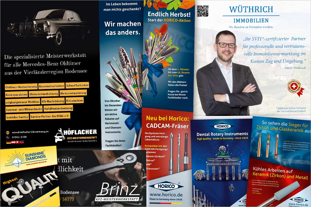 Print-Anzeigen + Werbeanzeigen der Werbeagentur für Ulm