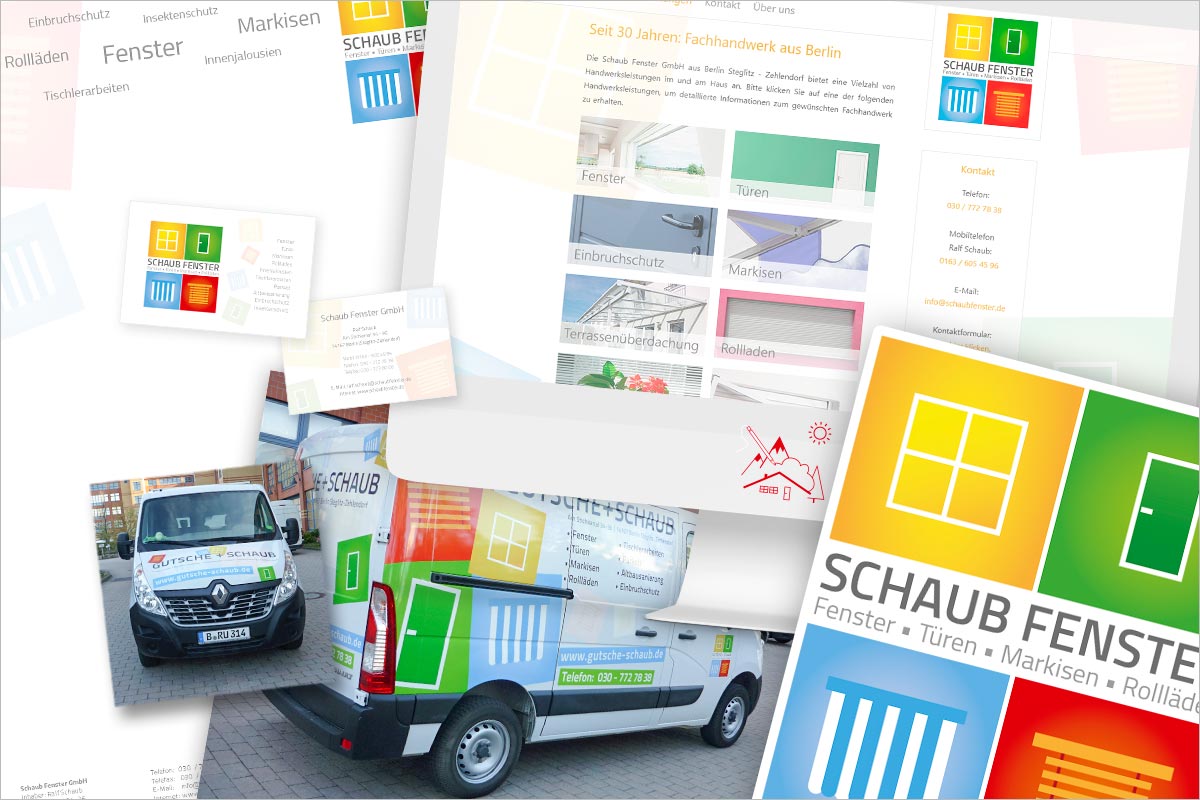 Bildcollage von Referenzen Corporate Design - Werbeagentur für Ulm